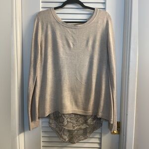 Verve Blues Summer Open Back Sweater w/Sexy attached Sheer Snakeskin Print Tank